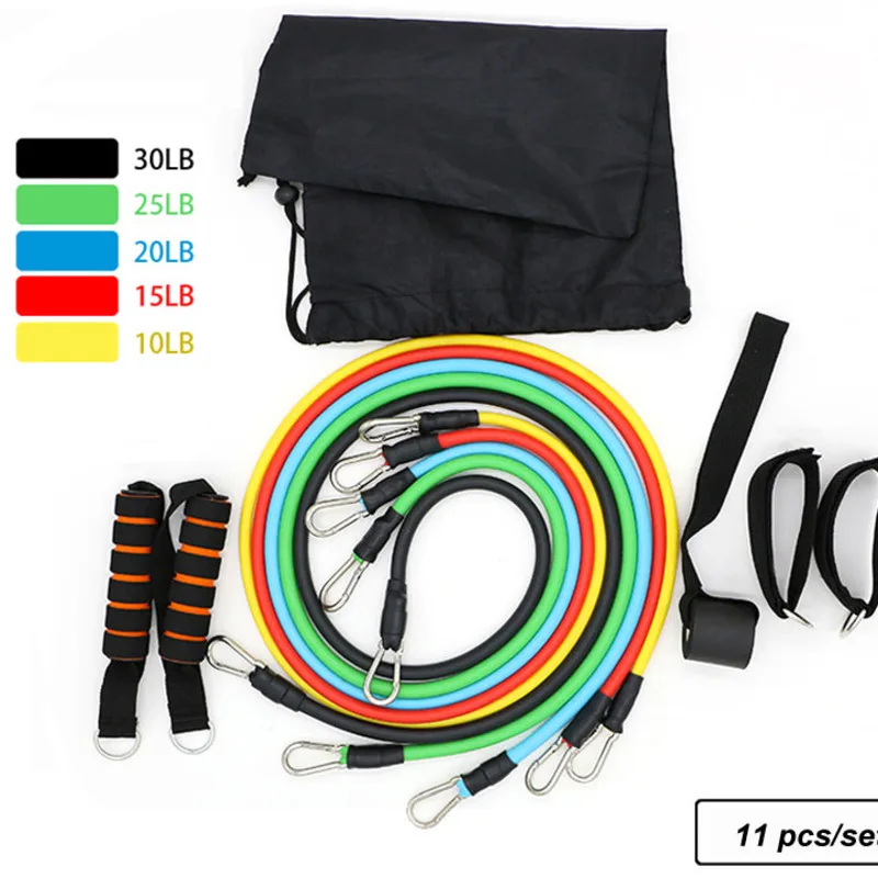 11 шт./компл. Резистентные резинки тренировочная трубка для тренировок резиновые