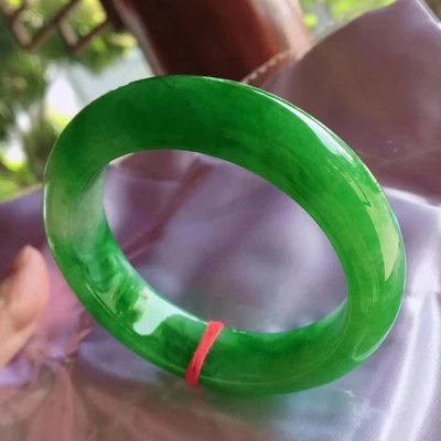 

Natural Burmese emerald green 54-64mm bracelet, elegant princess jewelry, best gift for mother and girlfriend