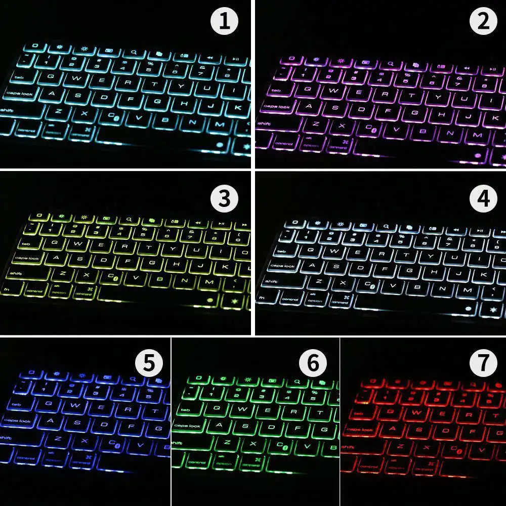 Ultra Thin 7 Colors LED Backlit Backlight Aluminum Bluetooth Russian/Spanish/Hebrew Keyboard For CHUWI Hi10 Pro Dual OS Tablet | Компьютеры