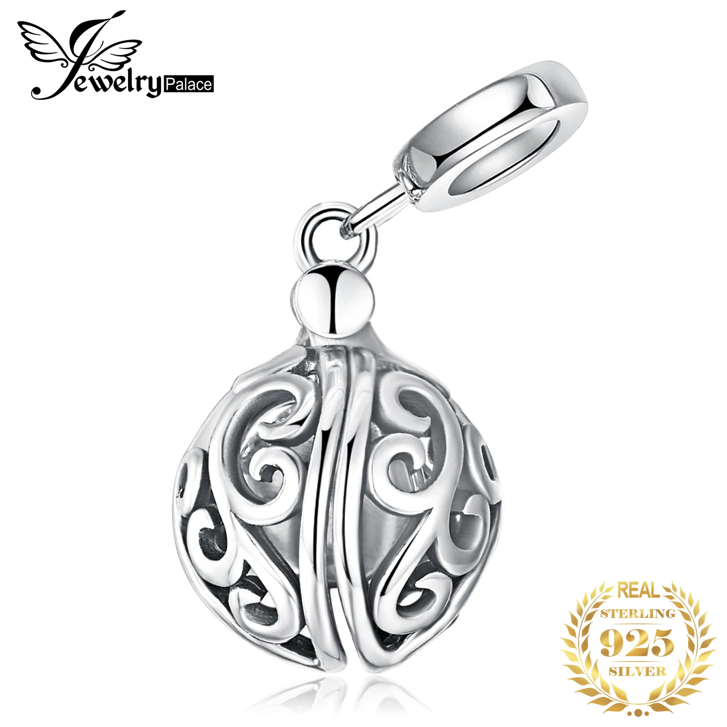 JewelryPalace 925 пробы серебро открываемые полые Клетка подвеска круглая Fit браслеты
