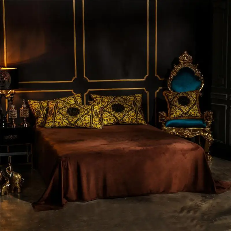 

29 Styel Winter Thick Velvet Flannel Palace Bedding set Fleece Fabric Duvet cover Bed Sheet/Linen Pillowcases 4pcs