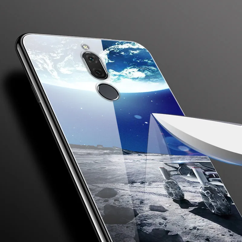 Чехол для Huawei Mate 10 lite жесткий чехол с принтом на заднюю панель из закаленного