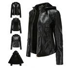 Однотонная куртка из искусственной кожи на молнии, Женская весенне-осенне-зимняя туника, верхняя одежда 2021, Женская Вельветовая куртка большого размера с капюшоном