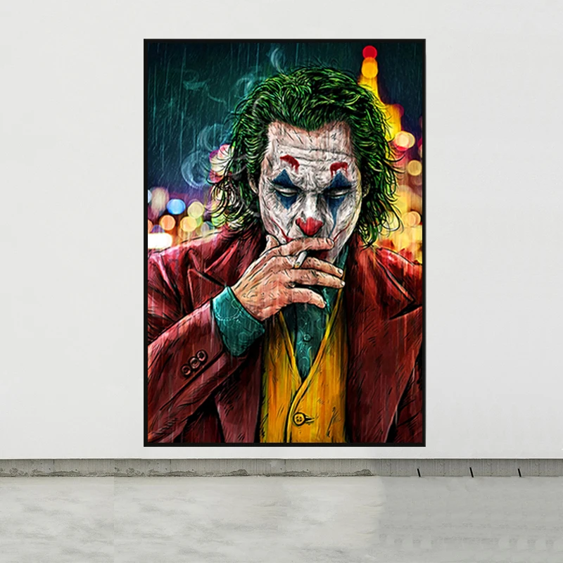 

Home Decor Painting Comic-Joker Prints Wall Poster The Joker Man Oil Canvas Painting Wall Art Pictures Living Room Decoration