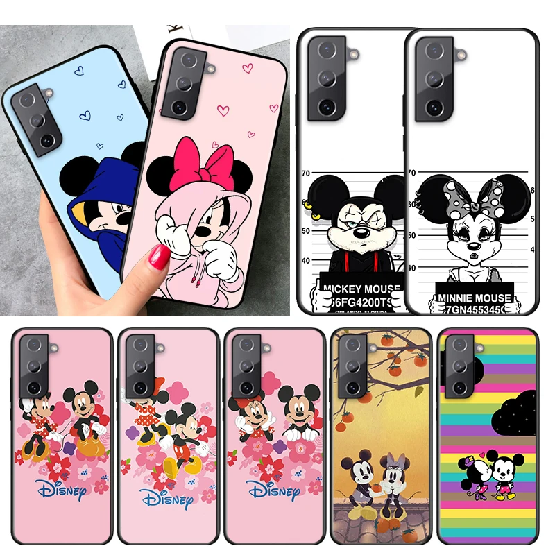 

Mickey mouse love For Samsung S22 S21 S20 FE Ultra Pro Lite S10 5G S10E S9 S8 S7 S6 Edge Plus Black Phone Case Capa