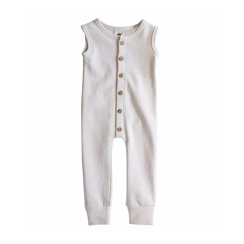 Детский однотонный комбинезон без рукавов |