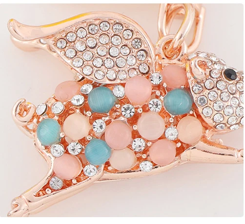 Брелок для ключей с кристаллами и разноцветными камнями милая сумка украшение