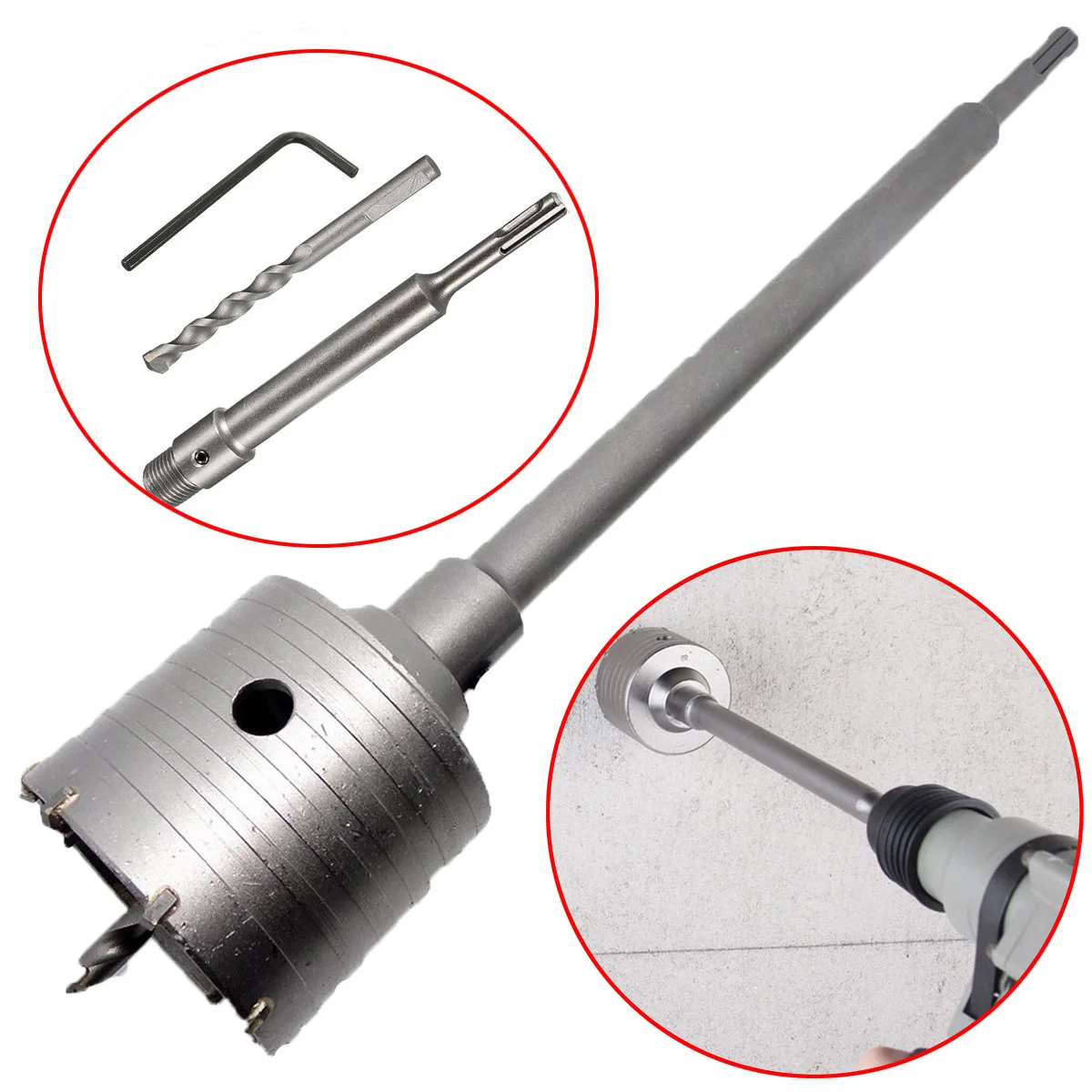 

Concrete Hole Saw Electric Hollow Core Drill Bit Shank Cement Stone Wall Air Conditioner Alloy Match yourself