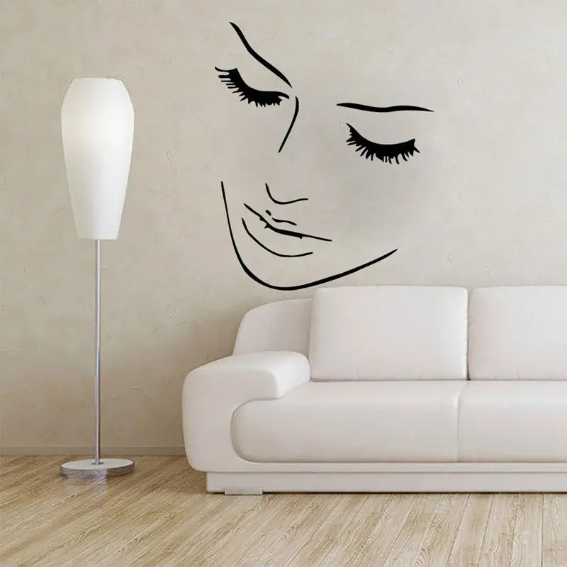 Salon Sticker Woman Barber Hair Beauty Spa Decal Posters Vinyl Wall Art Decals Decor Decoration Mural | Дом и сад