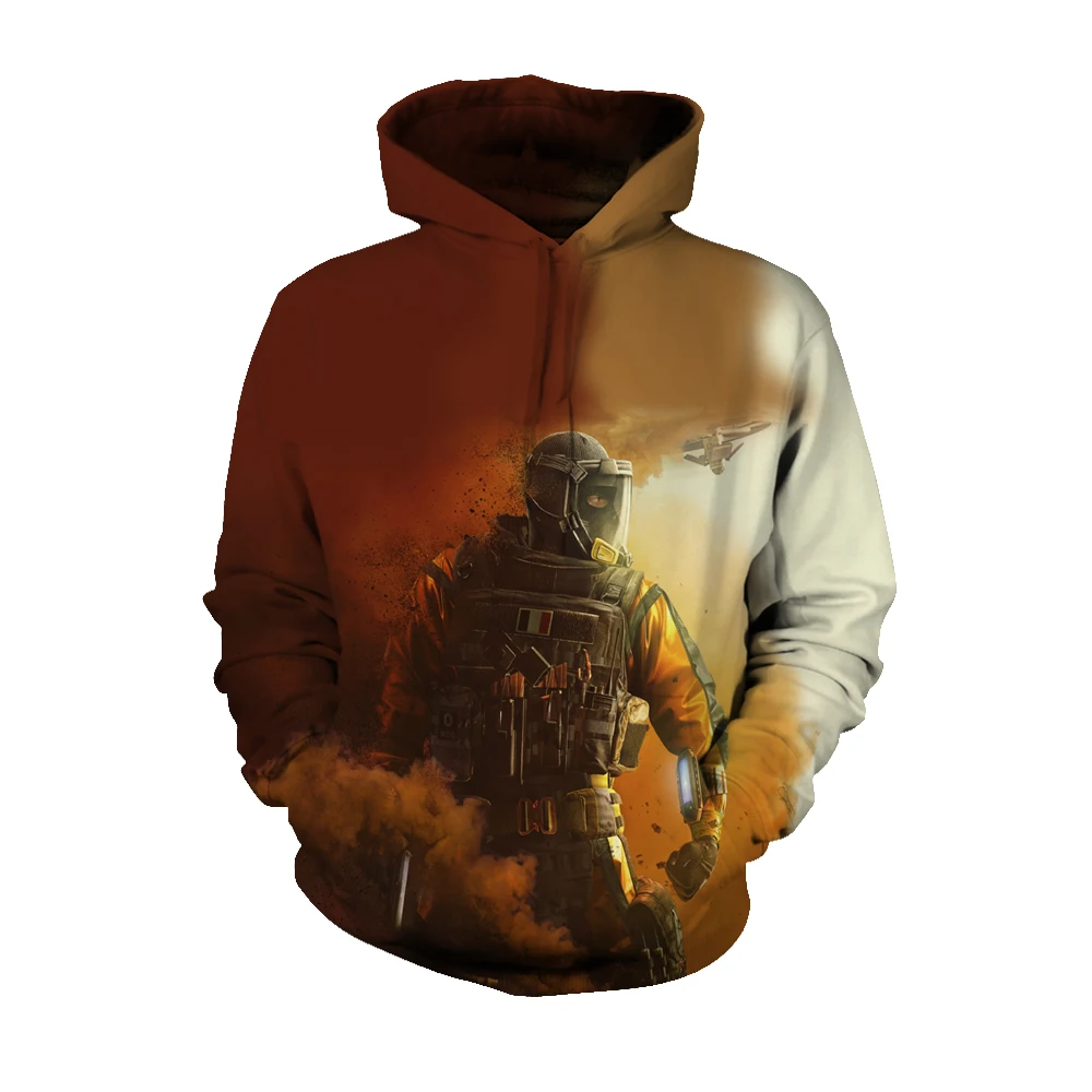 Mr.Q 2109 модный бренд Rainbow Six Siege рисунок толстовка с капюшоном том Кленси & #39s одежда
