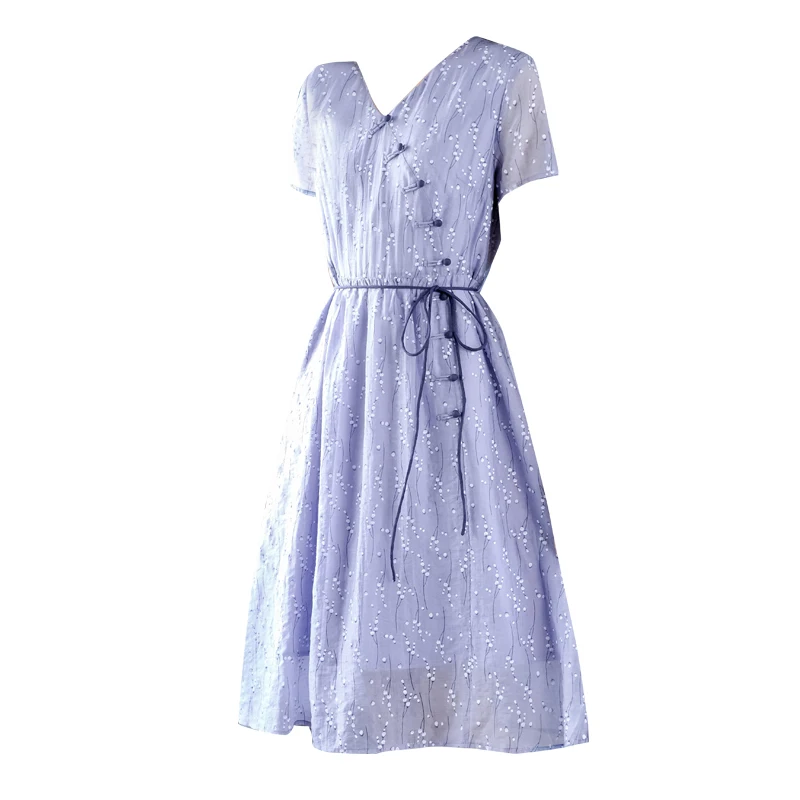 

2020 summer new Korean version dress for women short sleeve dress ladies printing fashion beach vacation dress elegant party