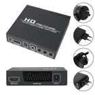 Видеоконвертер SCART в HDMI, Full HD, 1080P, вилка стандарта ЕССША, адаптер питания для HDTV HD