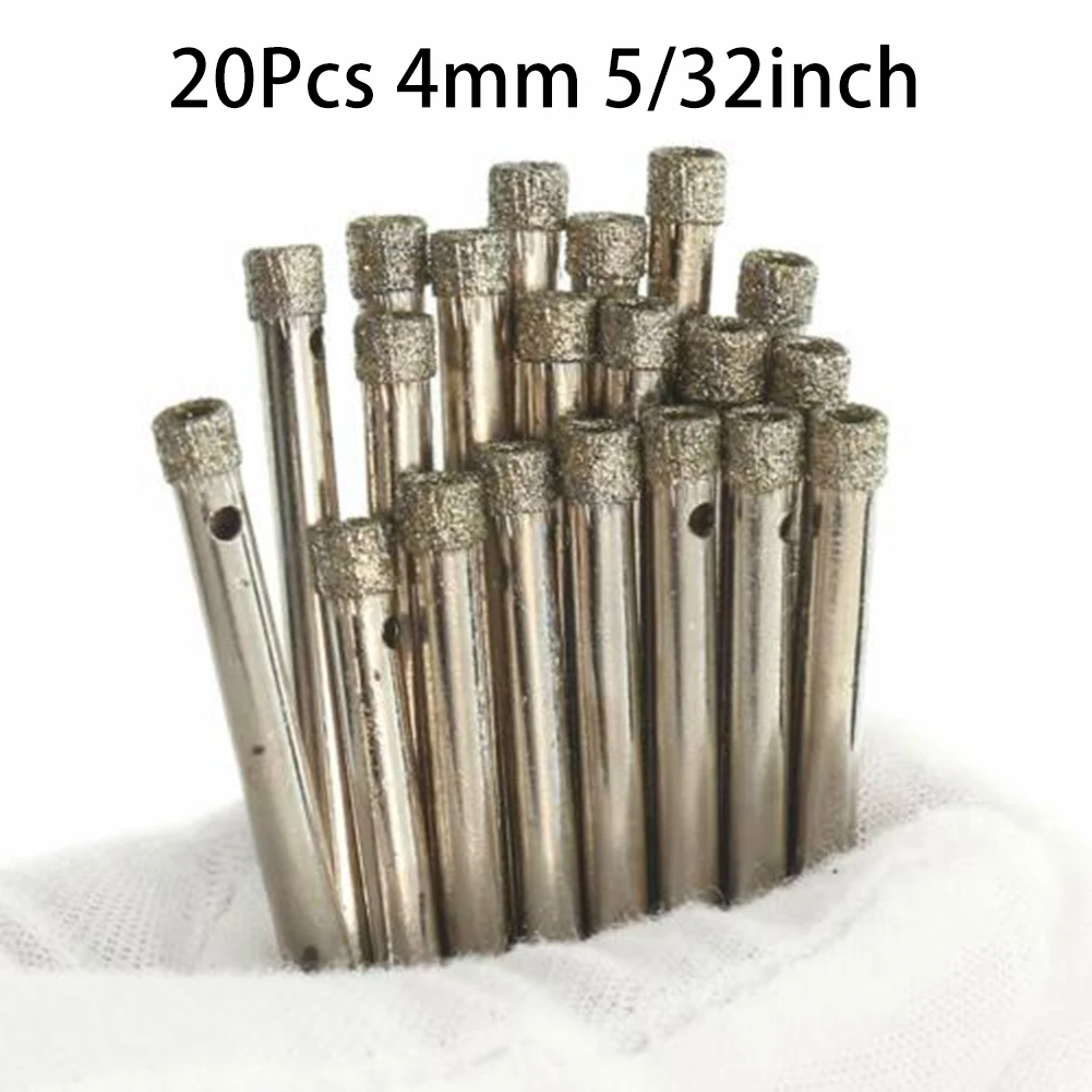 

20pcs 4mm 5/32Inch Diamond Hole Saw Coated Core Drill Bits For Glass Tile Stone For Drilling Holes In Glass, Marble