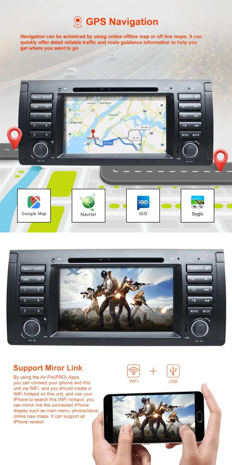 Автомобильный радиоприемник ZLTOOPAI Android 10 для BMW 5 серии X5 E53 E39 CANBUS мультимедийный