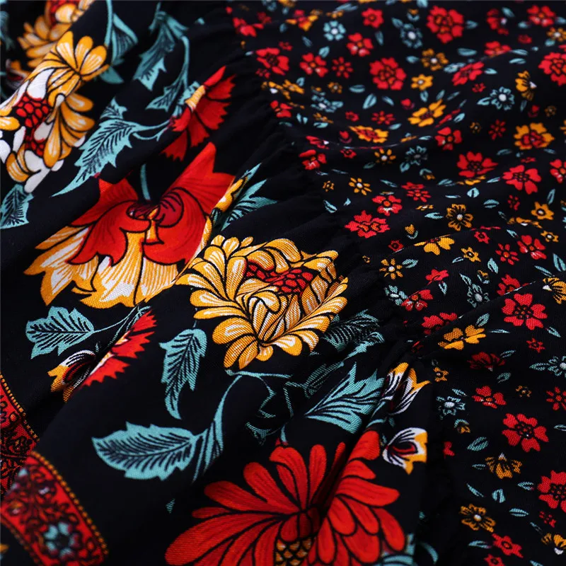 Винтажные длинные юбки с цветочным принтом Женская миди юбка высокой талией и бантом 2020 летняя сексуальная