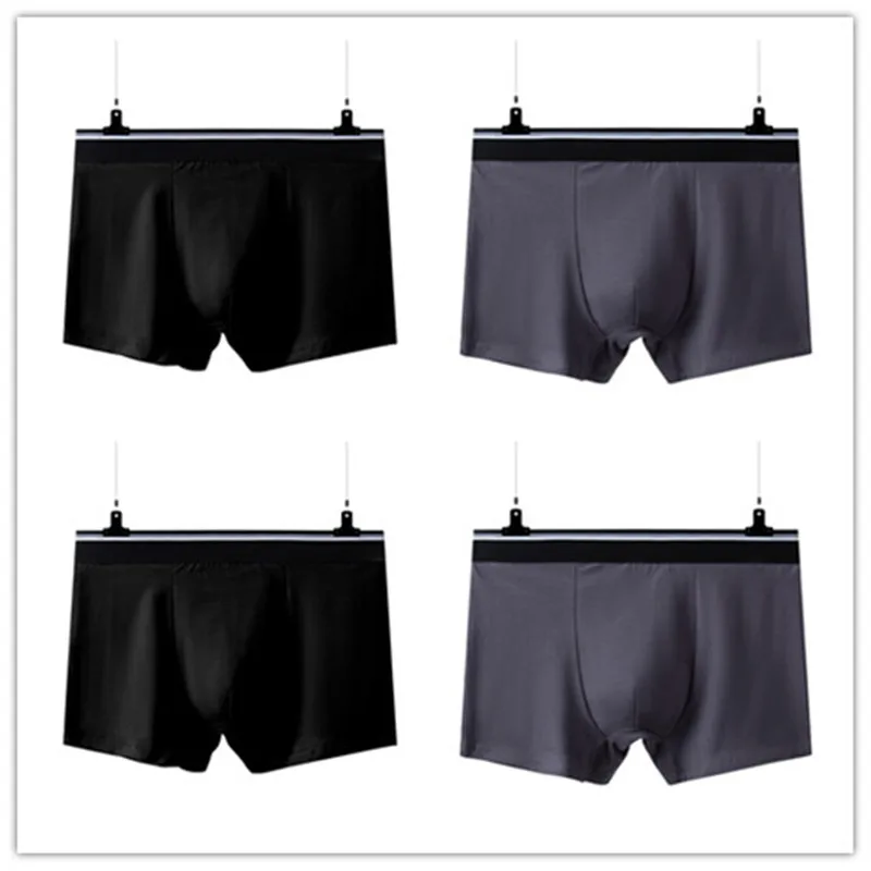 

4pcs/lot Cotton Male Panties Men's Underwear Boxers Breathable Man Boxer Solid Underpants Comfortable Shorts