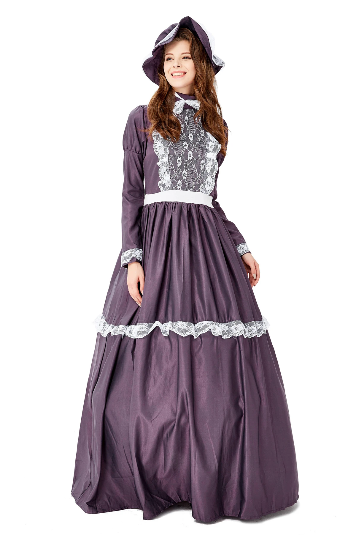 

Halloween Costume Cosplay Purple Vintage Medieval Renaissance Court Queen Fancy Dress Masquerade Party Princess For Adults Women