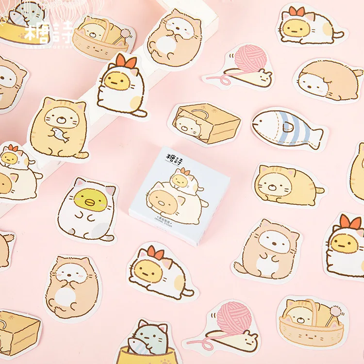 Kawaii Cat коллекция бумаги маленький дневник мини японский милый коробка наклейки Набор Скрапбукинг милые хлопья журнал канцелярские принадлежности - Цвет: 5