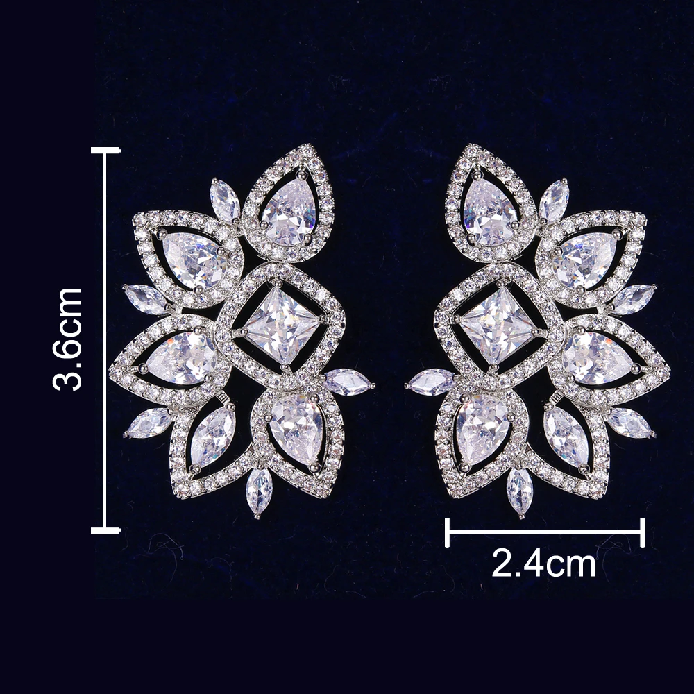 Emmaya New Fashion Fascinating Design Geometry Shape For Women Elegant Earring With AAA Zirconia Modern Jewelry Wedding party | Украшения и