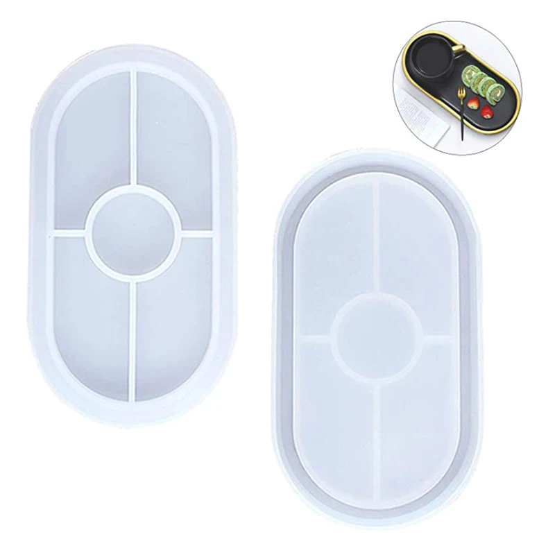 

Silicone Tray Resin Molds Jewelry Tray Epoxy Resin Silicone Oval Tray Molds DIY Plate Resin Casting Mold for Home Decoration