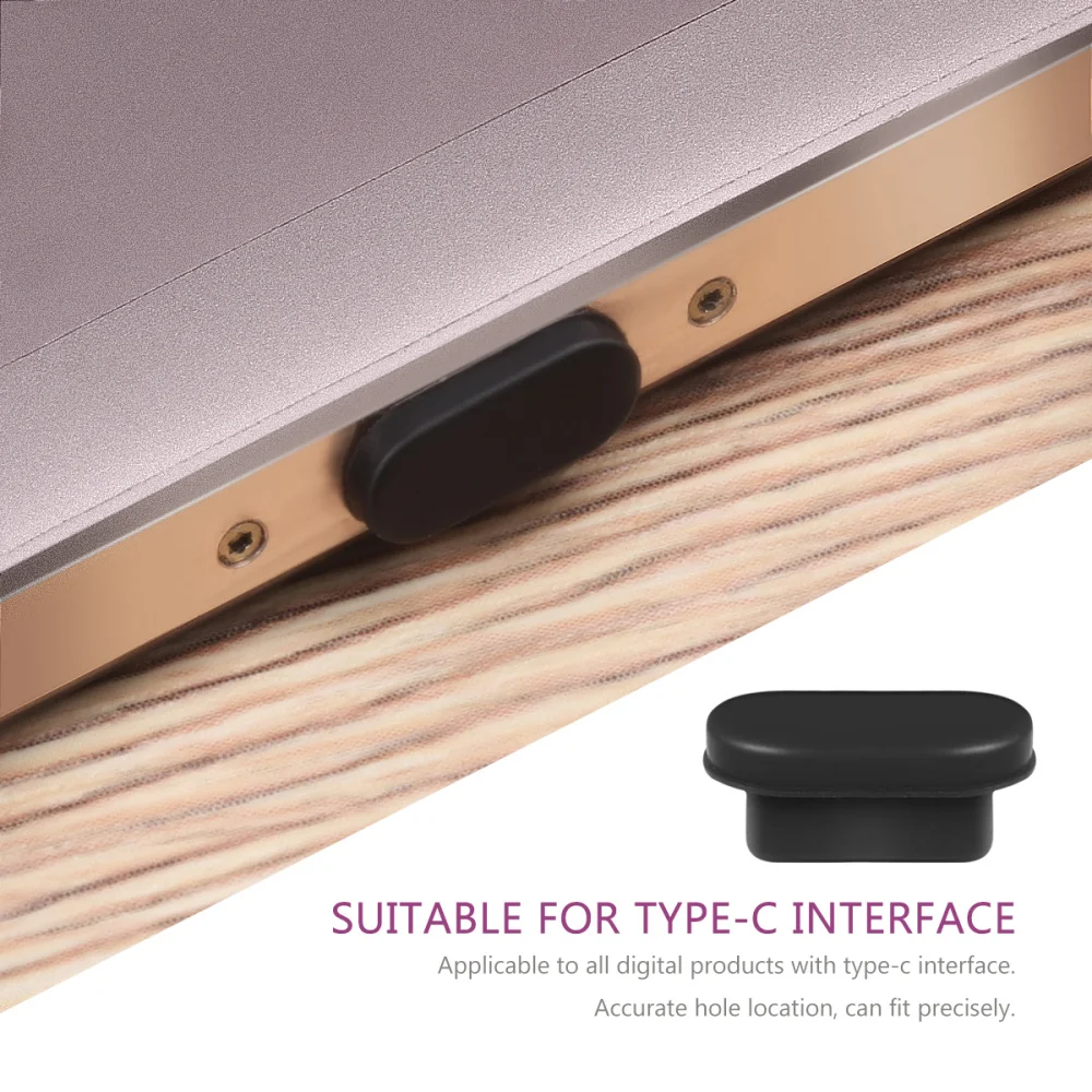 

Hemobllo 10 Pairs 3.5mm Earphone Jack Anti Dust Plugs And Type-C Port Plugs Compatible for Phones Laptop PC Black