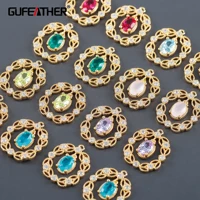 gufeather m1135jewelry accessoriespass reachnickel free18k gold platedcopperzirconsjewelry makingdiy pendants2pcslot