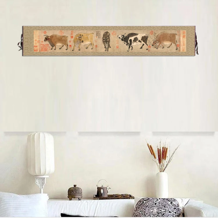 Китайская старая бумага длинный свиток картина для каллиграфии знаменитостей