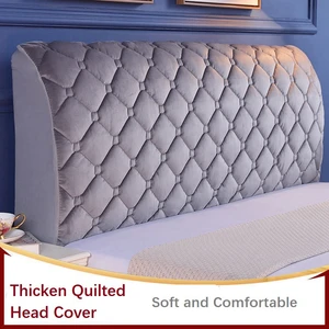 all inclusive super soft smooth quilted head cover solid color bed back dust protector cover thicken velvet headboard cover free global shipping