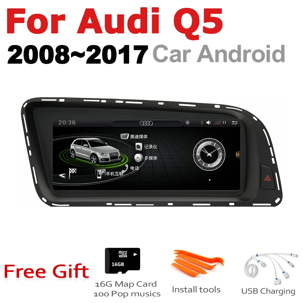 Автомобильный мультимедийный плеер Android 7 0 для Audi Q5 8R 2008 ~ 2017 MMI WiFi GPS навигация