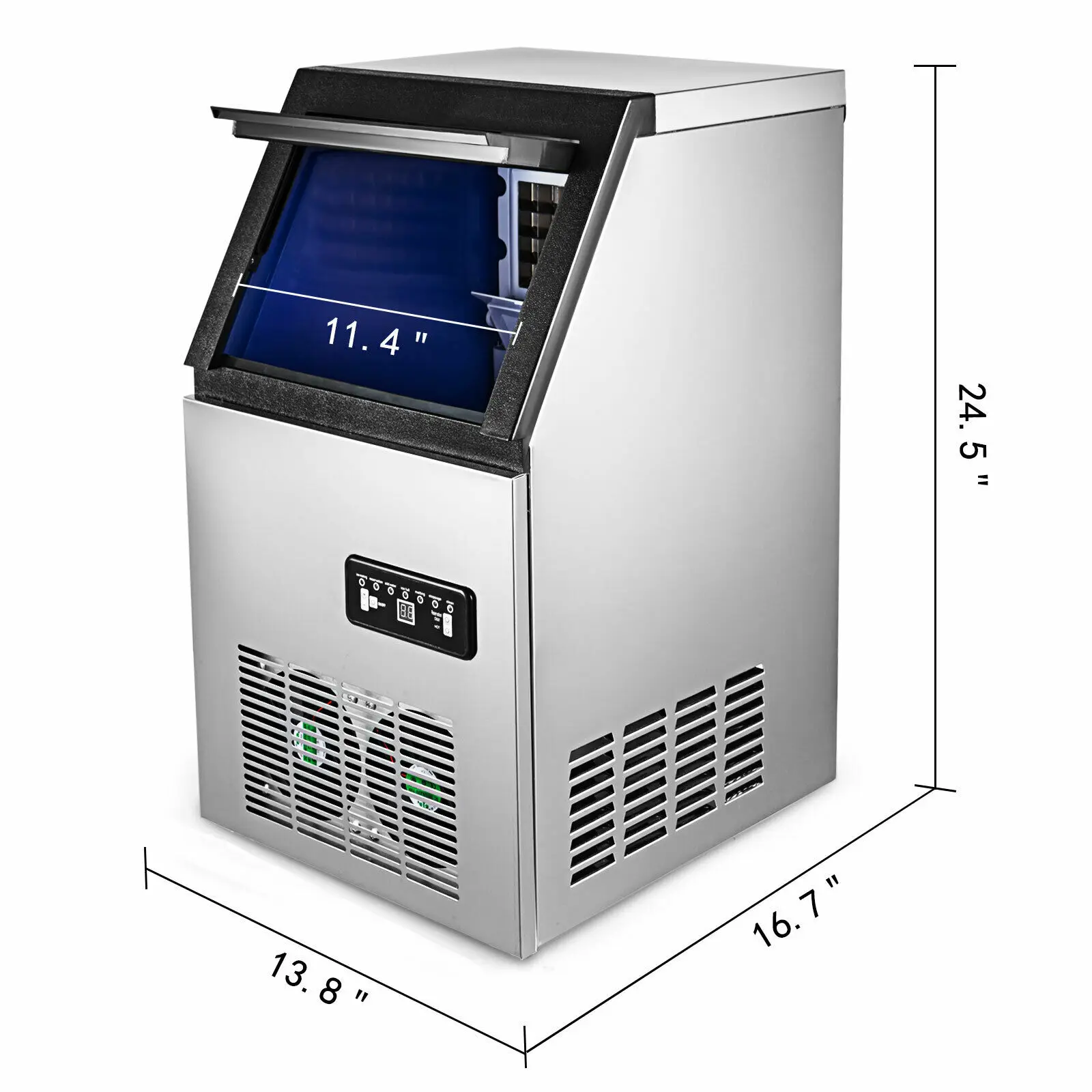 US 88LB Built-In Commercial Ice Maker Undercounter Freestand Ice Cube Machine Ice Making Machine