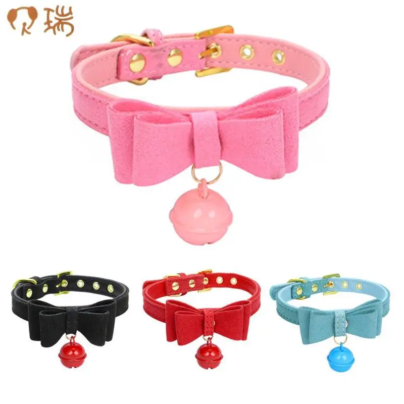 Популярные ошейники с галстуком бабочкой и колокольчиком корейские Бархатные