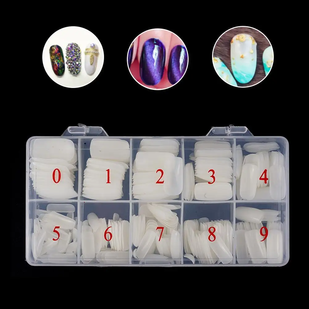 500 шт натуральные чистые белые французские накладные ногти веер быстрые