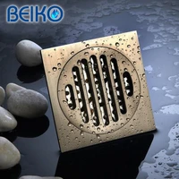 high quality floor drains square 10cm shower drain brass floor drain stair waste grate with hair strainer bathroom shower assy