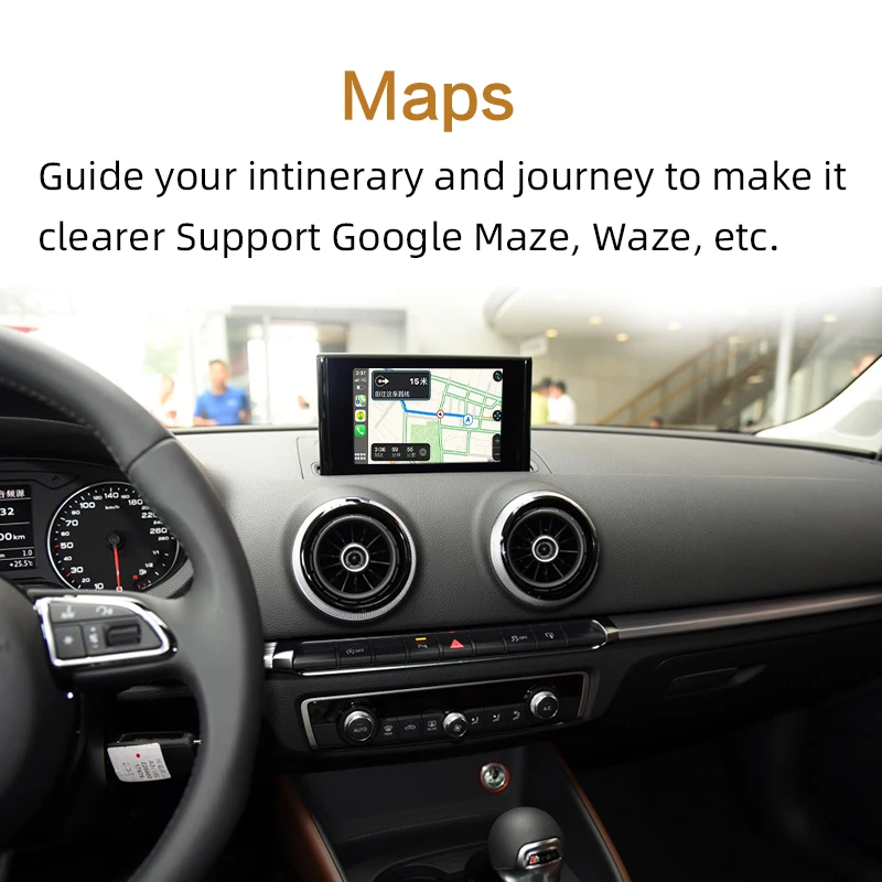Беспроводной Apple Carplay Android авто для AUDI A3 Q3 оригинальный экран Поддержка MirrorLink