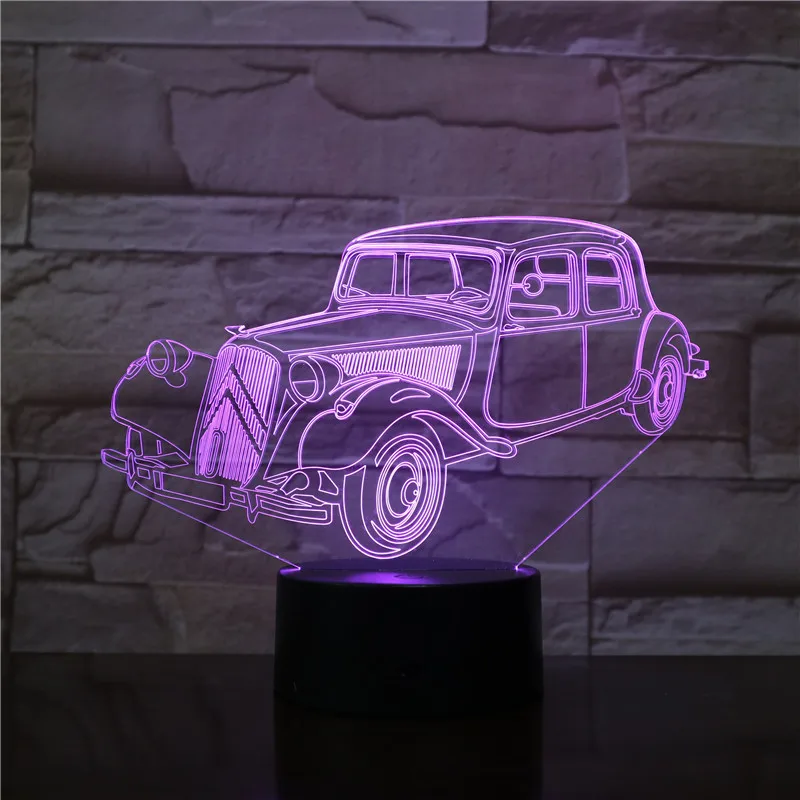 Суперкар 3D USB лампа Grand Touring Car ночник 7 цветов Изменение популярный стол рядом со спальным декором подарок для детей мальчиков любовник