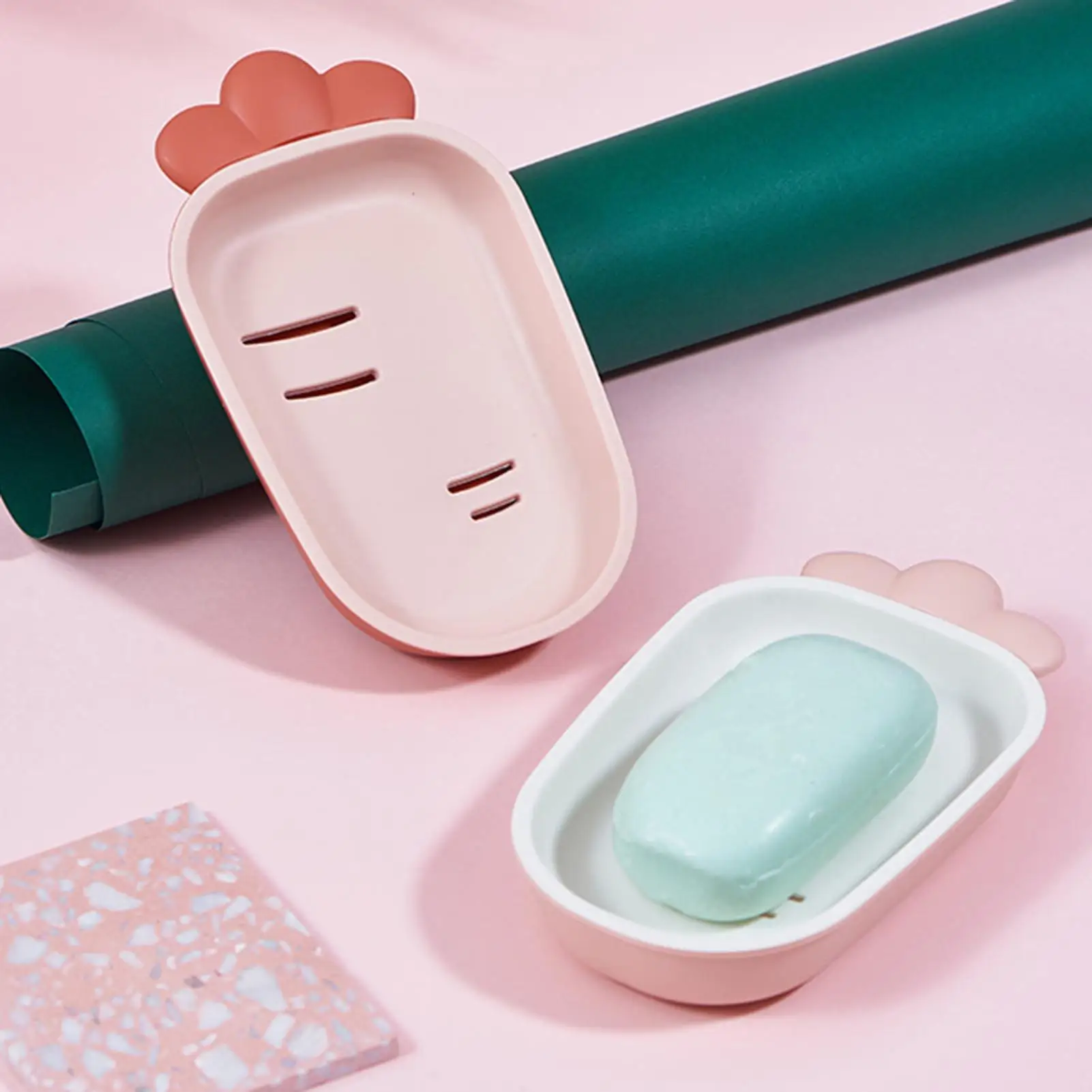 

1pc Carrot Soap Box New Bathroom Dish Plate Case Home Shower Travel Hiking Holder Container Soap Box Plastic Dispenser Soap Rack