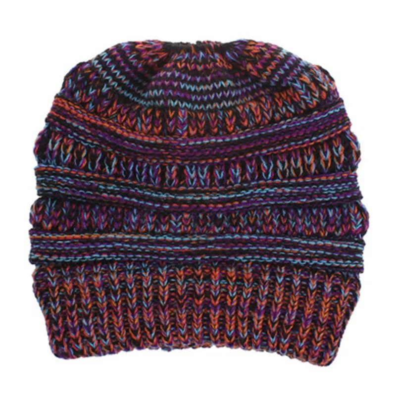 Женская зимняя шапка Skullies Beanies, вязаная шапка с ушками, теплая, конский хвост, толстая шерсть, грязные модные аксессуары, Outdoor-XMC-W6