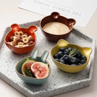 cute small animal dishes ceramic animal shape seasoning soy sauce bowl little biscuits fruit snack plate vintage decorative tray