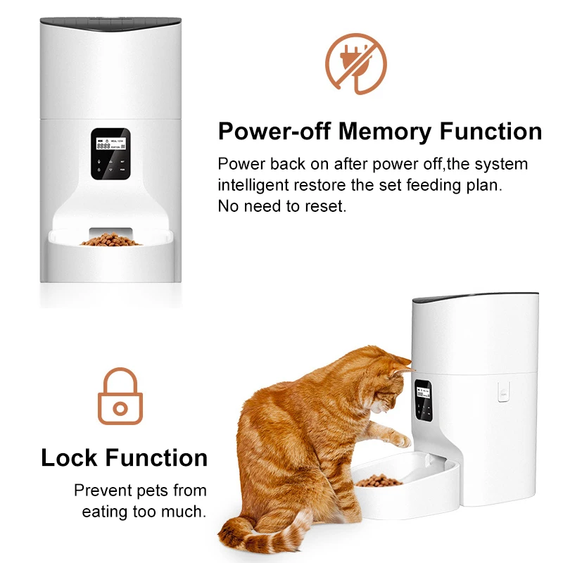 9L/6L/4L Pet Automatic Feeder Smart Cat Dog Food Dispenser Remote Control Voice Recorder APP Timer Rechargable WiFi Version | Дом и сад