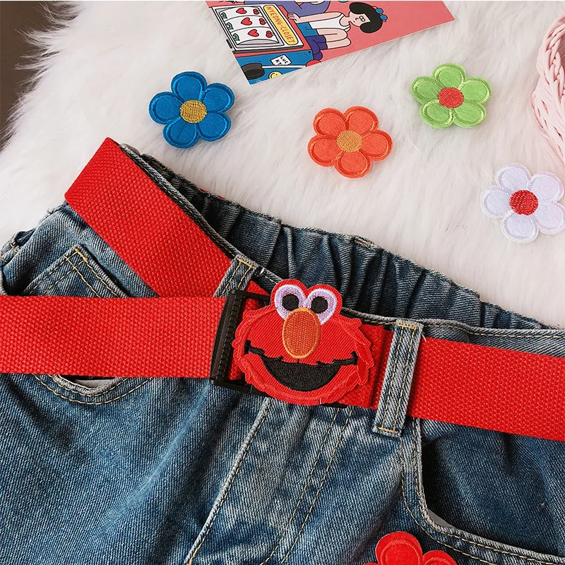 Модный детский тканевый ремень с героями мультфильмов Повседневный пояс на