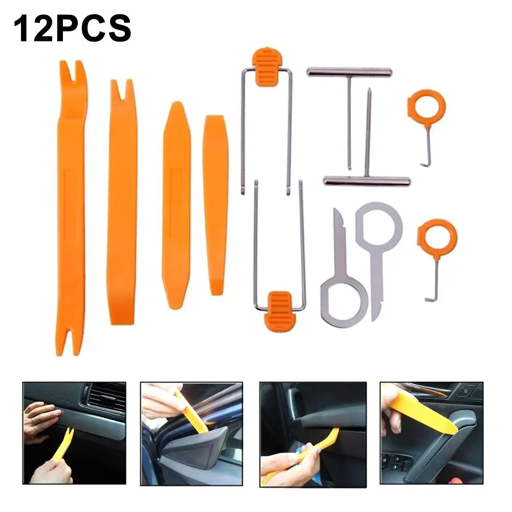 

Professiona12Pcs Plastic Auto Car Door Clip Panel Trim Radio Dash Removal Pry Tools Kit Car Panel Removal Tool Automobile