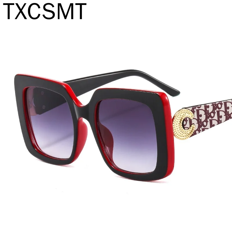 

Солнцезащитные очки с градиентными линзами UV400 женские, винтажные Роскошные брендовые солнечные очки с квадратными линзами с цветами, чёрн...