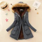 Новинка 2022, женская зимняя теплая куртка с капюшоном, однотонная толстовка, ВИНТАЖНЫЕ пальто большого размера, зимняя куртка с подкладкой, женские парки