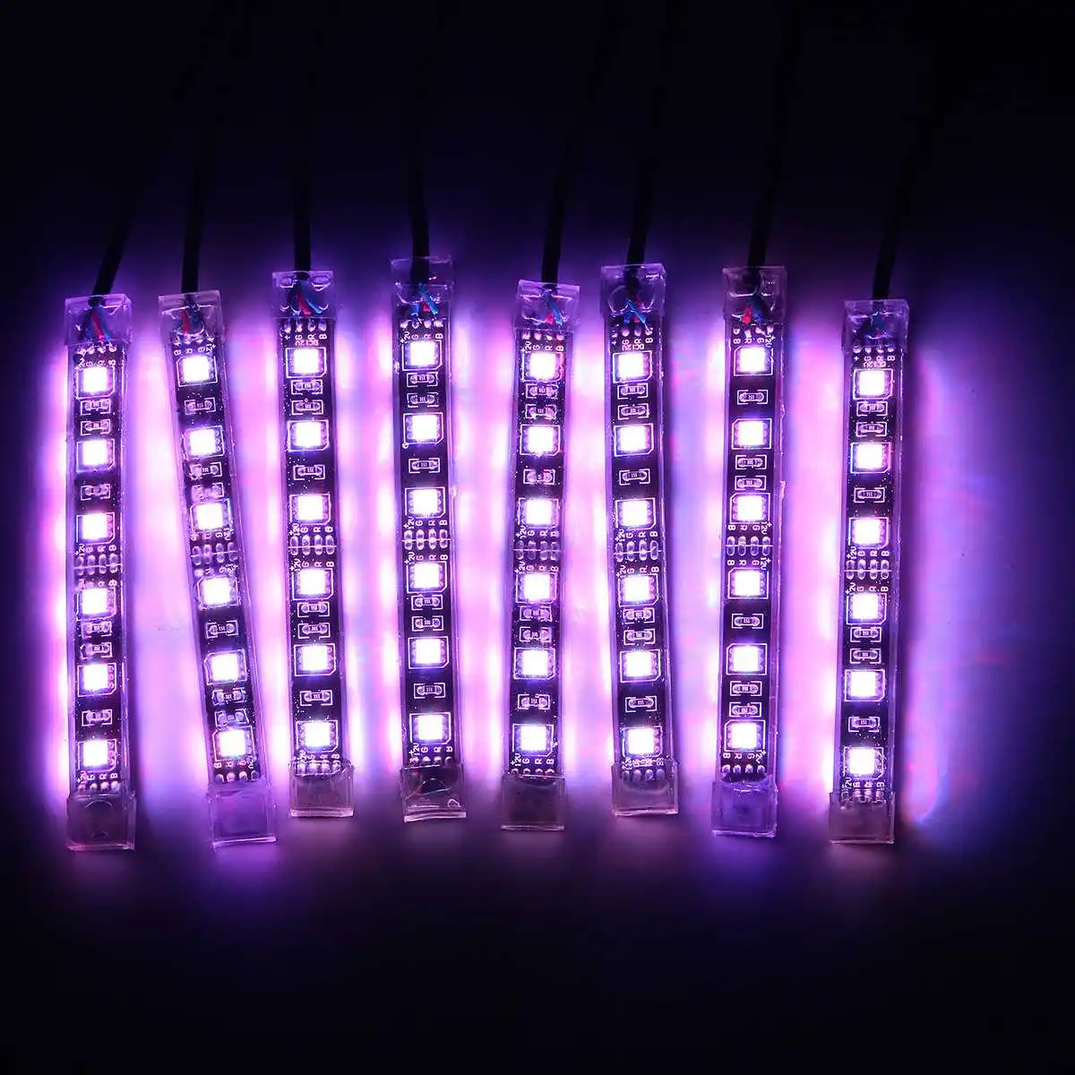 8 шт. мотоциклетные декоративные RGB мигающий свет гибкие 5050 светодиодный полосы 15 цветов Светящиеся неоновые беспроводной пульт дистанционного управления для Kawasaki