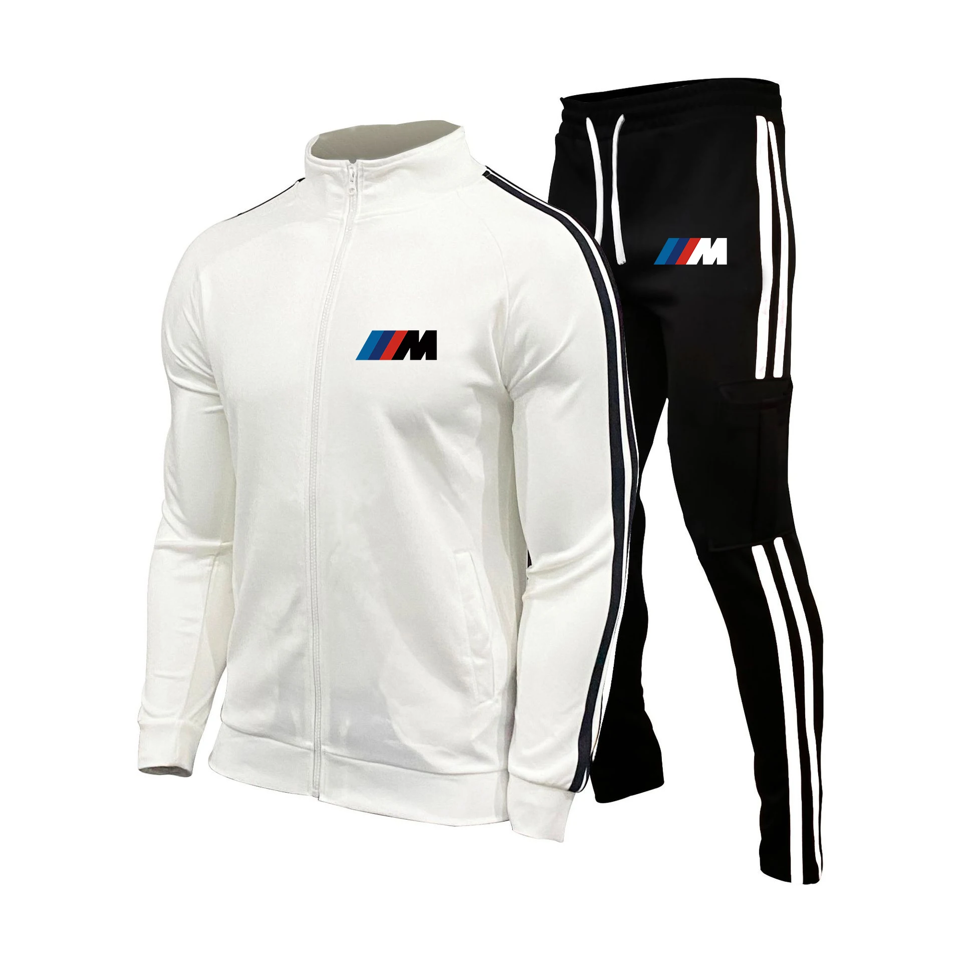 

New men's football sportswear suit striped gym training suit fitness running jogging sports suit running track suit