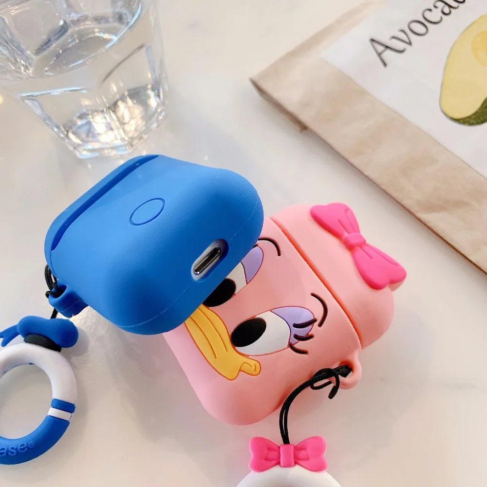 3D чехлы с принтом из мультфильма сумка для Apple AirPods Дональд Дак Дейзи Мягкий