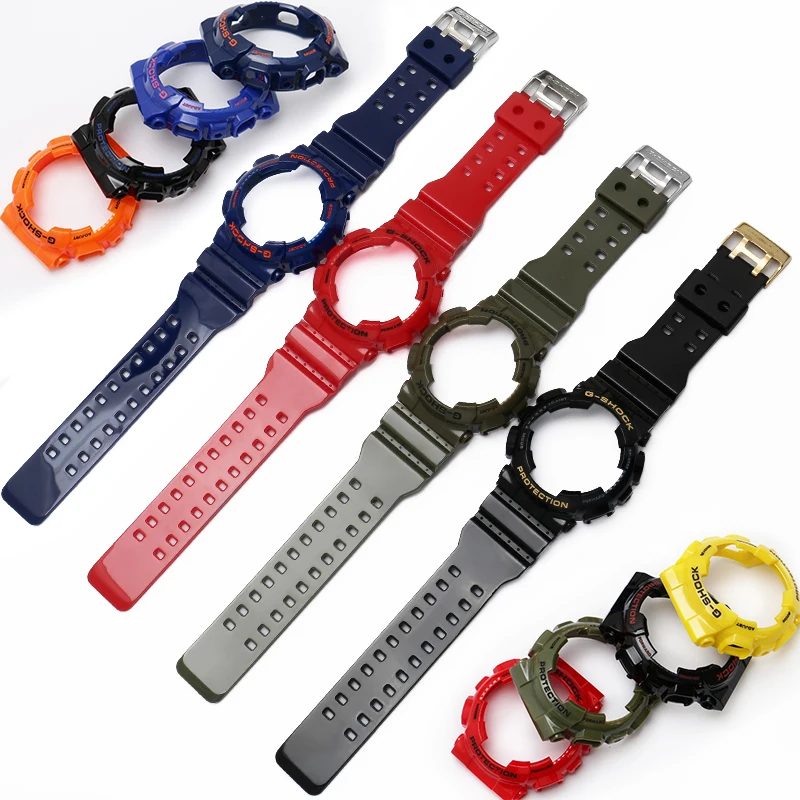 

Водонепроницаемый силиконовый резиновый ремешок для часов, глянцевый чехол с пряжкой с язычком для Casio G-SHOCK GD 110 120, мужской резиновый ремешо...
