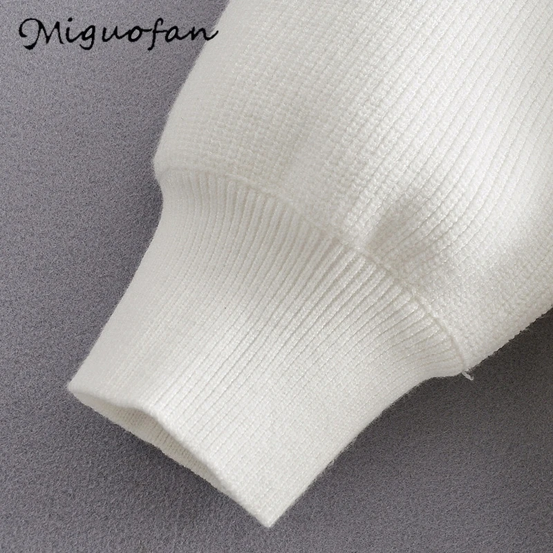Miguofan сексуальный свитер с открытыми плечами свитера для женщин модный вязаный