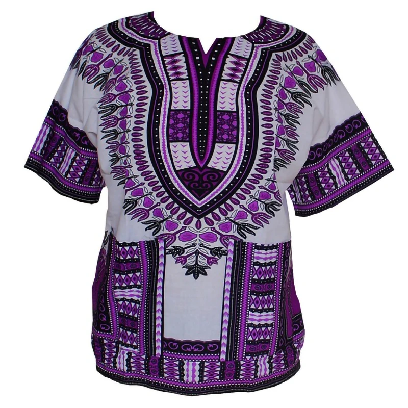 Мусульманская хлопковая футболка африканская одежда Дашики мужская с принтом