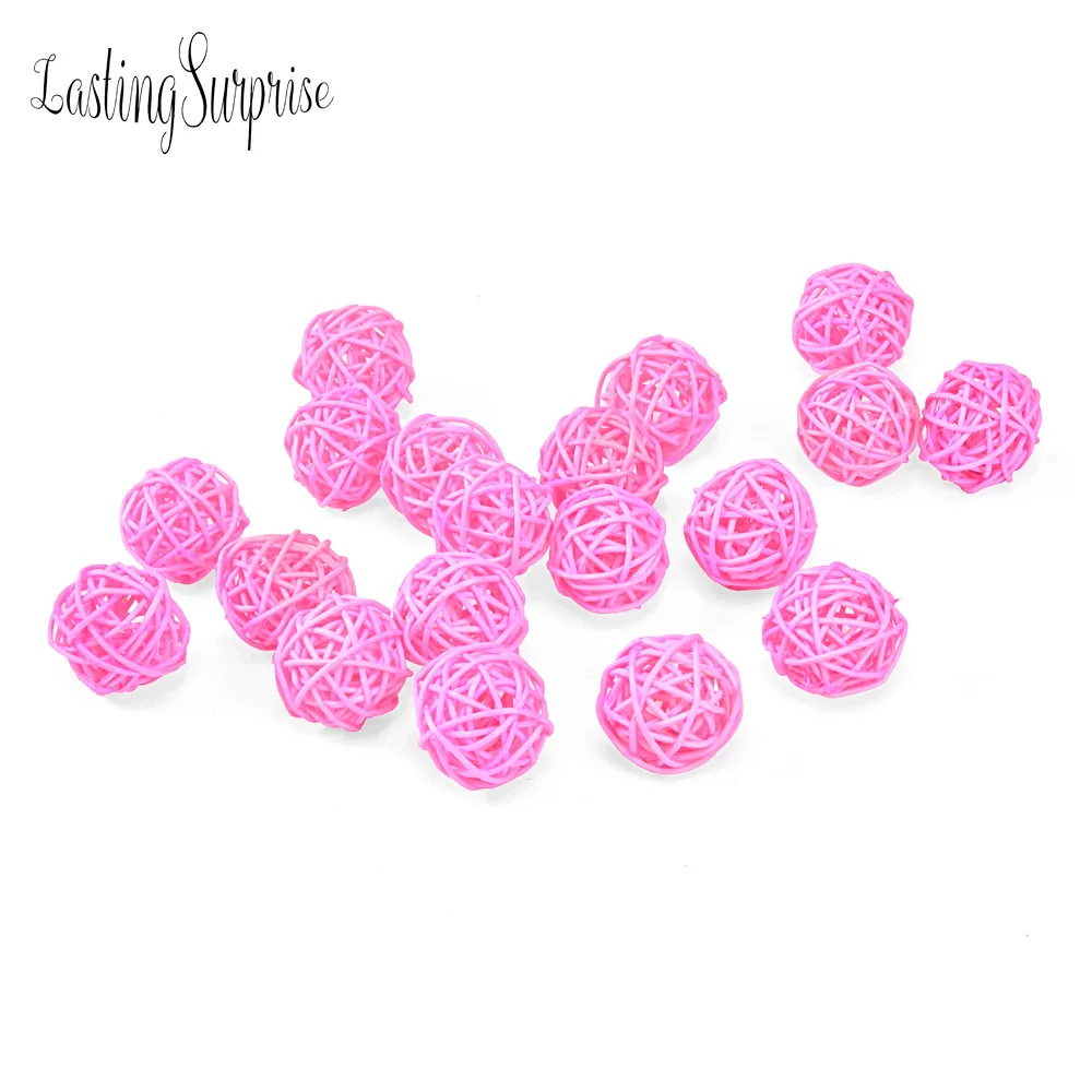 20 шт. 3 см Разноцветные свадебные декоративные Ротанговые шары Рождественский